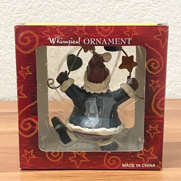 Vintage Whimsical Santa Hearts & Stars Christmas Tree Ornament - Picture 3 of 10